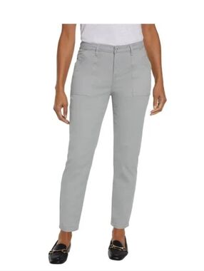Women's Gray High Rise Twill Pants Jeans